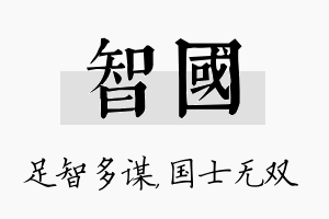 智国名字的寓意及含义