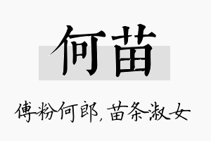 何苗名字的寓意及含义