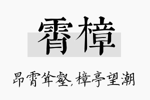 霄樟名字的寓意及含义