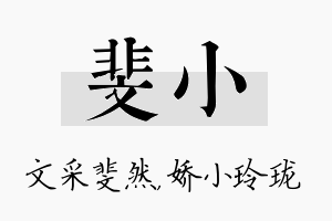 斐小名字的寓意及含义