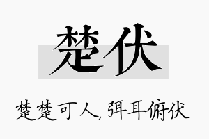 楚伏名字的寓意及含义