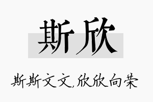 斯欣名字的寓意及含义