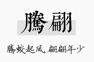 腾翩名字的寓意及含义