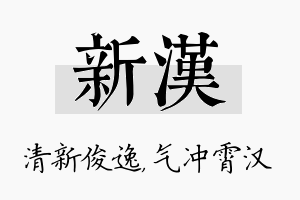 新汉名字的寓意及含义