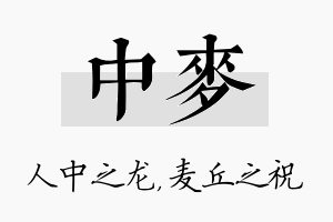 中麦名字的寓意及含义