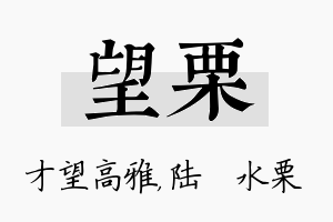 望栗名字的寓意及含义