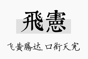 飞宪名字的寓意及含义