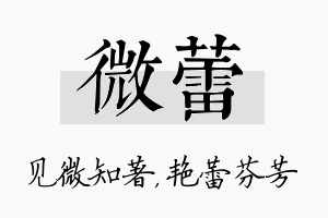 微蕾名字的寓意及含义