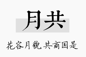 月共名字的寓意及含义