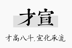 才宣名字的寓意及含义