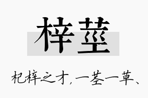 梓茎名字的寓意及含义