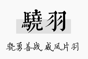 骁羽名字的寓意及含义