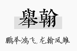 举翰名字的寓意及含义