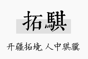 拓骐名字的寓意及含义