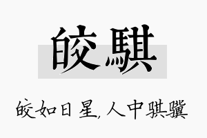 皎骐名字的寓意及含义