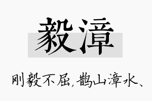 毅漳名字的寓意及含义