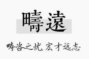 畴远名字的寓意及含义