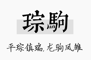 琮驹名字的寓意及含义