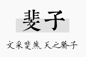 斐子名字的寓意及含义