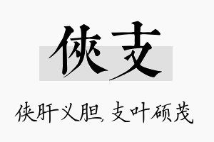 侠支名字的寓意及含义