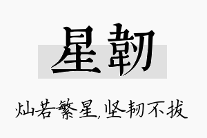 星韧名字的寓意及含义