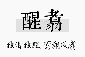 醒翥名字的寓意及含义