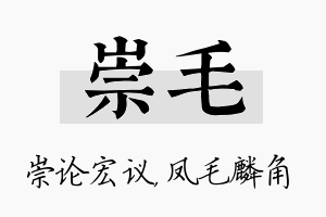 崇毛名字的寓意及含义