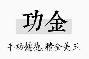 功金名字的寓意及含义