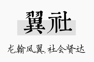 翼社名字的寓意及含义