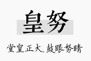 皇努名字的寓意及含义