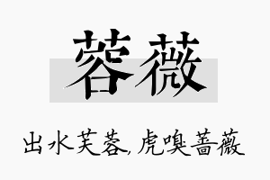 蓉薇名字的寓意及含义