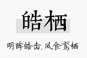 皓栖名字的寓意及含义