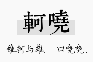 轲哓名字的寓意及含义