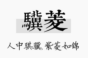 骥菱名字的寓意及含义