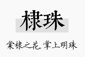 棣珠名字的寓意及含义