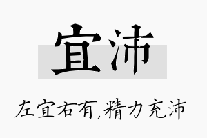 宜沛名字的寓意及含义