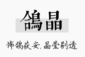 鸽晶名字的寓意及含义