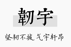 韧宇名字的寓意及含义