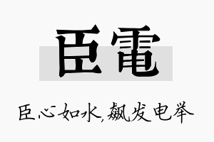 臣电名字的寓意及含义