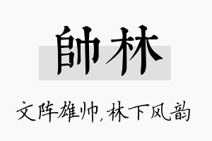 帅林名字的寓意及含义