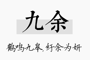 九余名字的寓意及含义