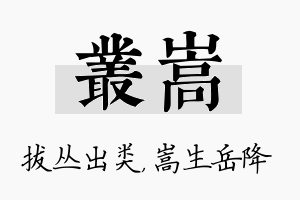 丛嵩名字的寓意及含义