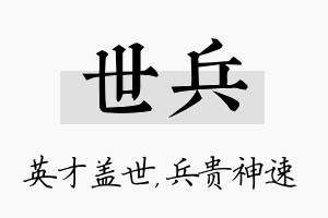 世兵名字的寓意及含义