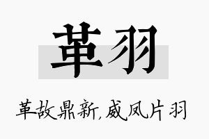 革羽名字的寓意及含义