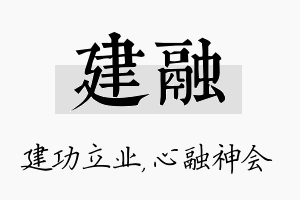 建融名字的寓意及含义