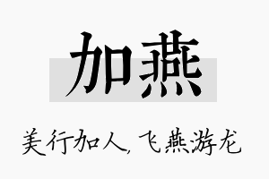 加燕名字的寓意及含义