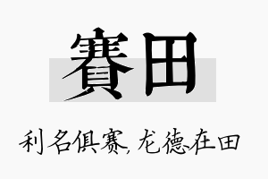 赛田名字的寓意及含义