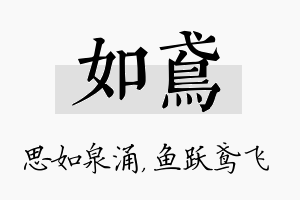 如鸢名字的寓意及含义