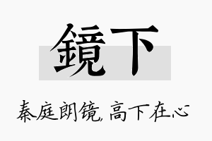 镜下名字的寓意及含义