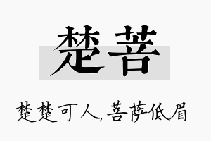 楚菩名字的寓意及含义